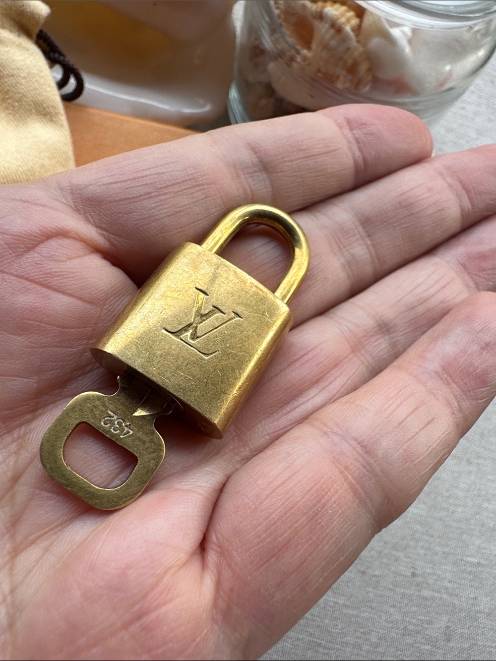 Louis Vuitton Gold Padlock with Key Box and Dust Bag - Picture 4 of 4